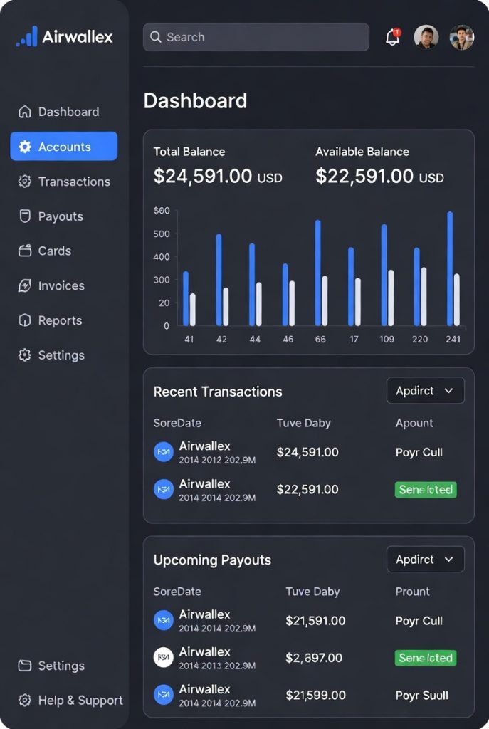 Airwallex Accounts dassabord